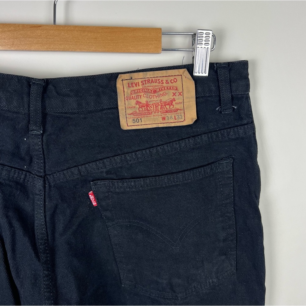 Levi’s 501 Men’s Denim Jeans Black Straight Leg Size 34W 32L *read description* - Picture 6 of 13